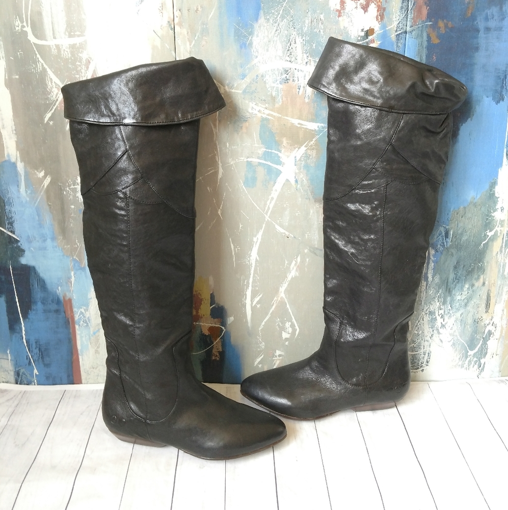 Lucky Brand Black Over-the-Knee Leather Boots